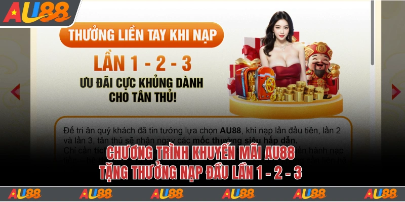 Chương trình khuyến mãi Au88 tặng thưởng nạp đầu