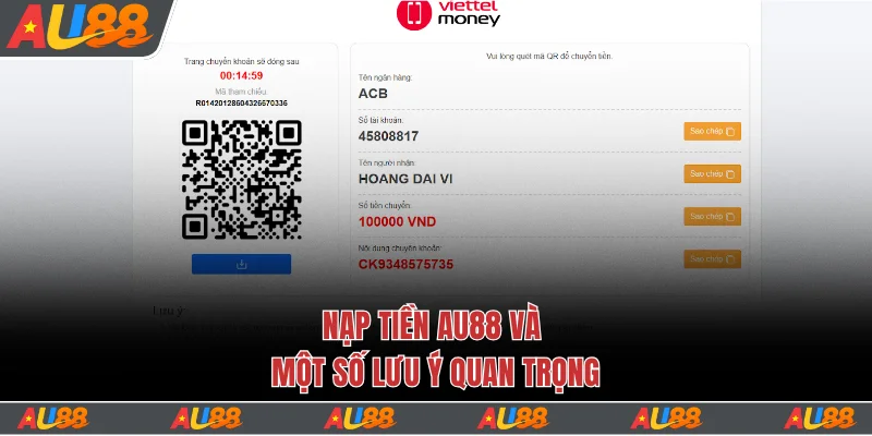 Hướng Dẫn Nạp Tiền Au88 Bằng Nhiều Phương Thức An Toàn 5 Nạp tiền Au88 và một số lưu ý quan trọng